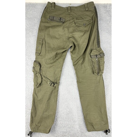 Free Knight Japan Green Cargo Pants Mens Size 31 Gas Mask Tactical Military - Picture 7 of 10